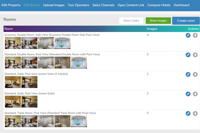 New feature Edit Rooms Show Images GIATA DRIVE